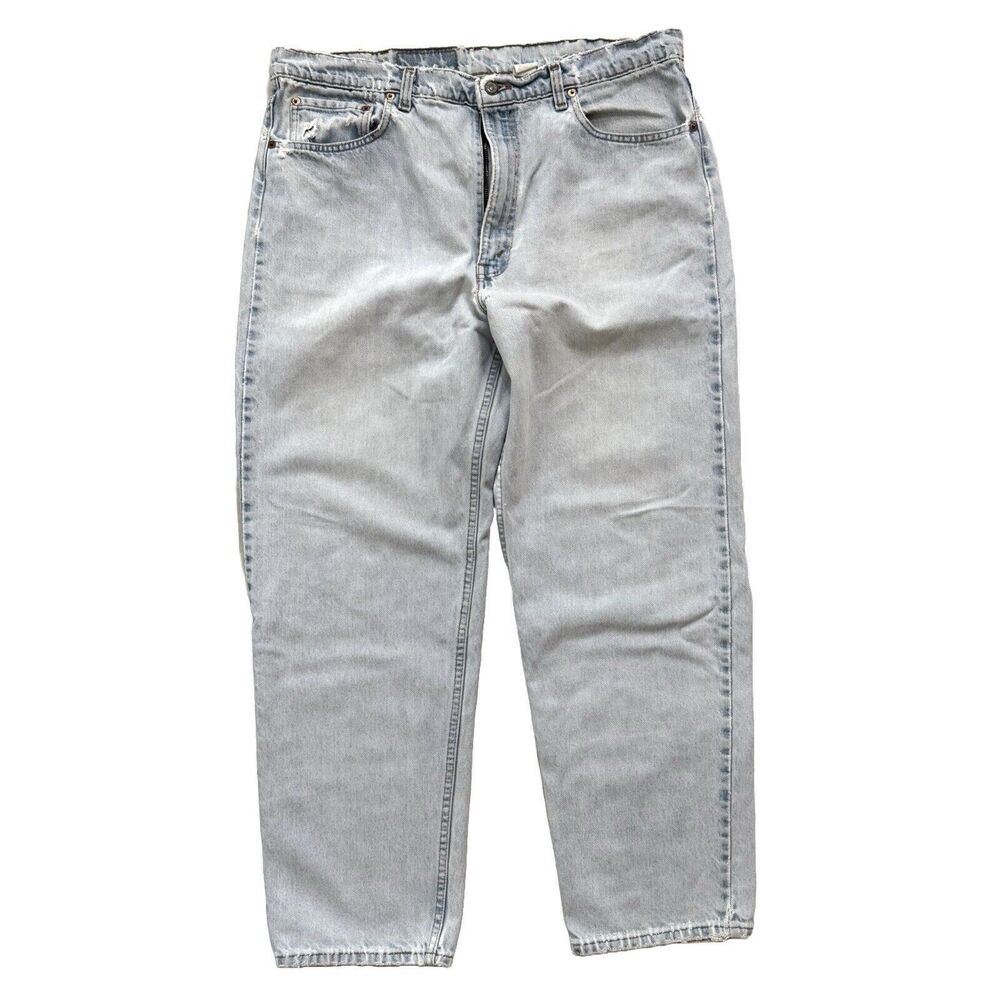 Vintage Levis 550 Relaxed Fit Tapered Leg Red Tab Mens 38x29 Light Wash USA 1997
